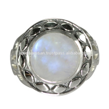 Designer Rainbow Moonstone Gemstone 925 Sterling Silver Ring